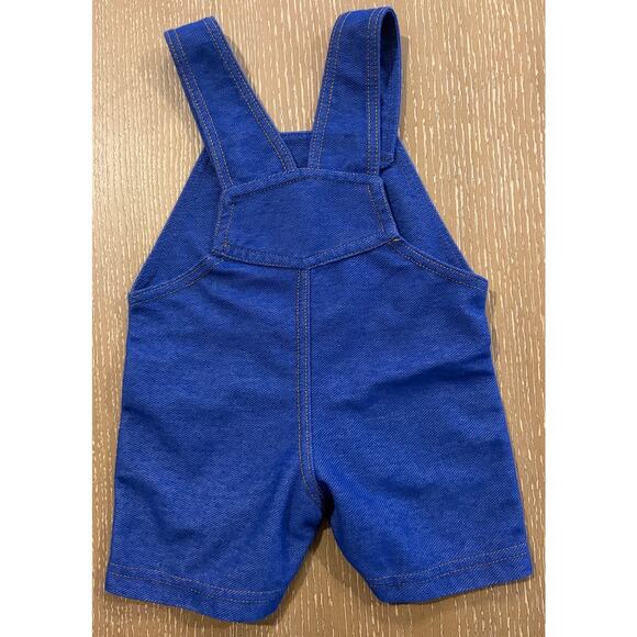 MiniMe Denim Cotton Blend Overalls Elephant 12 M Button Shorts - Picture 2 of 3